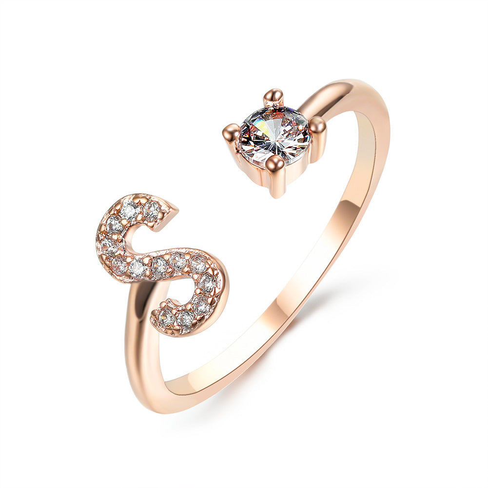Adjustable Ring with Letter