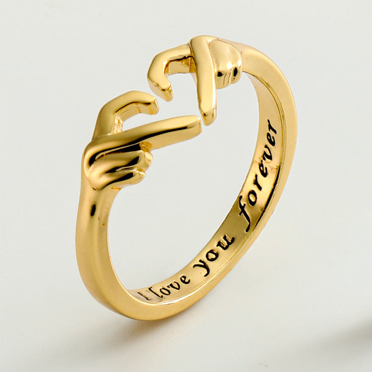 Finger Heart Claddagh Ring For Women (Punk Gesture)