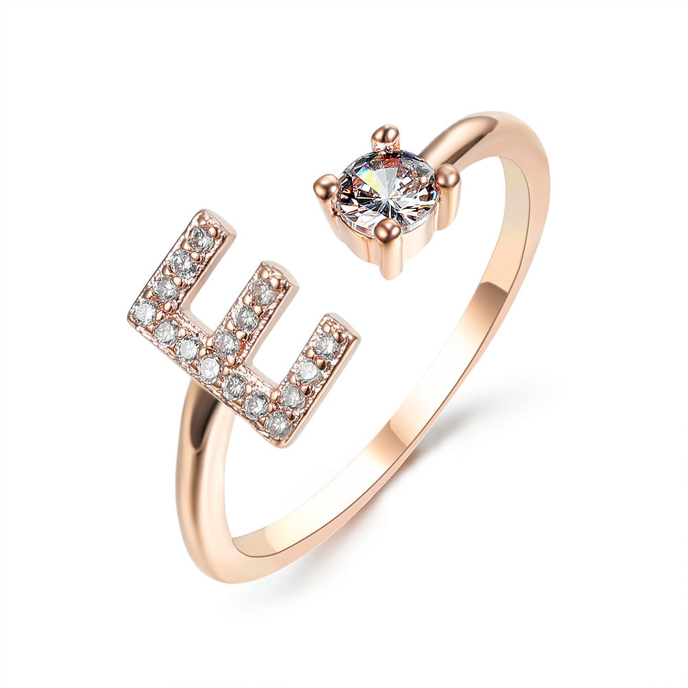 Adjustable Ring with Letter