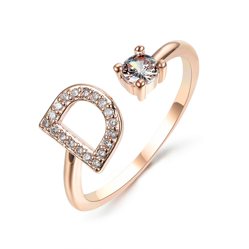 Adjustable Ring with Letter