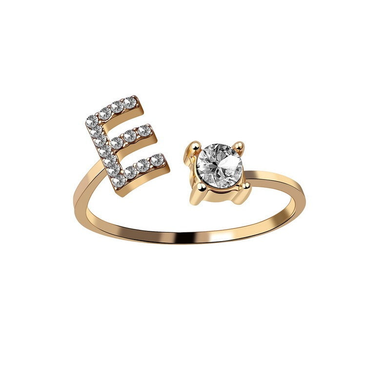 Adjustable Ring with Letter