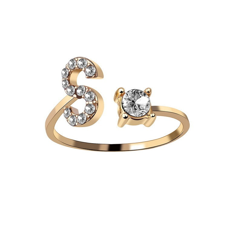 Adjustable Ring with Letter