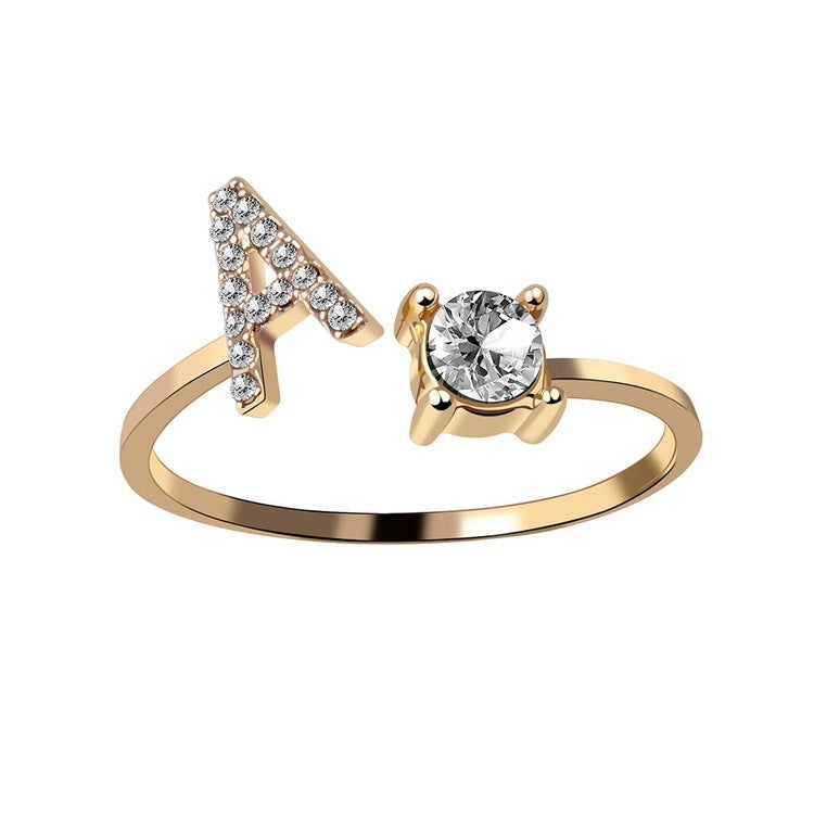 Adjustable Ring with Letter