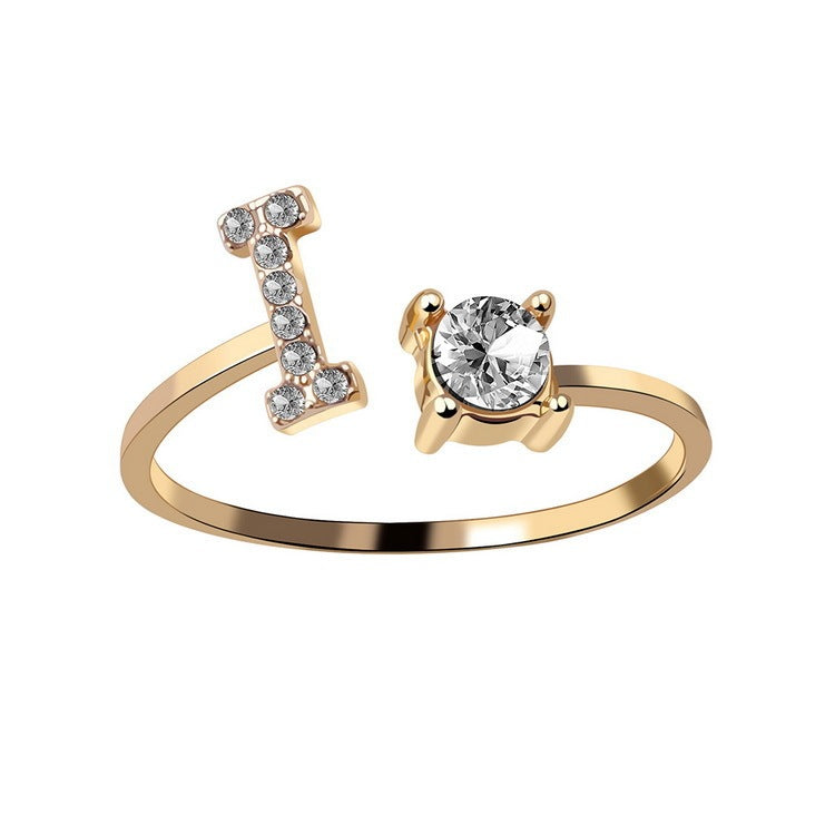 Adjustable Ring with Letter