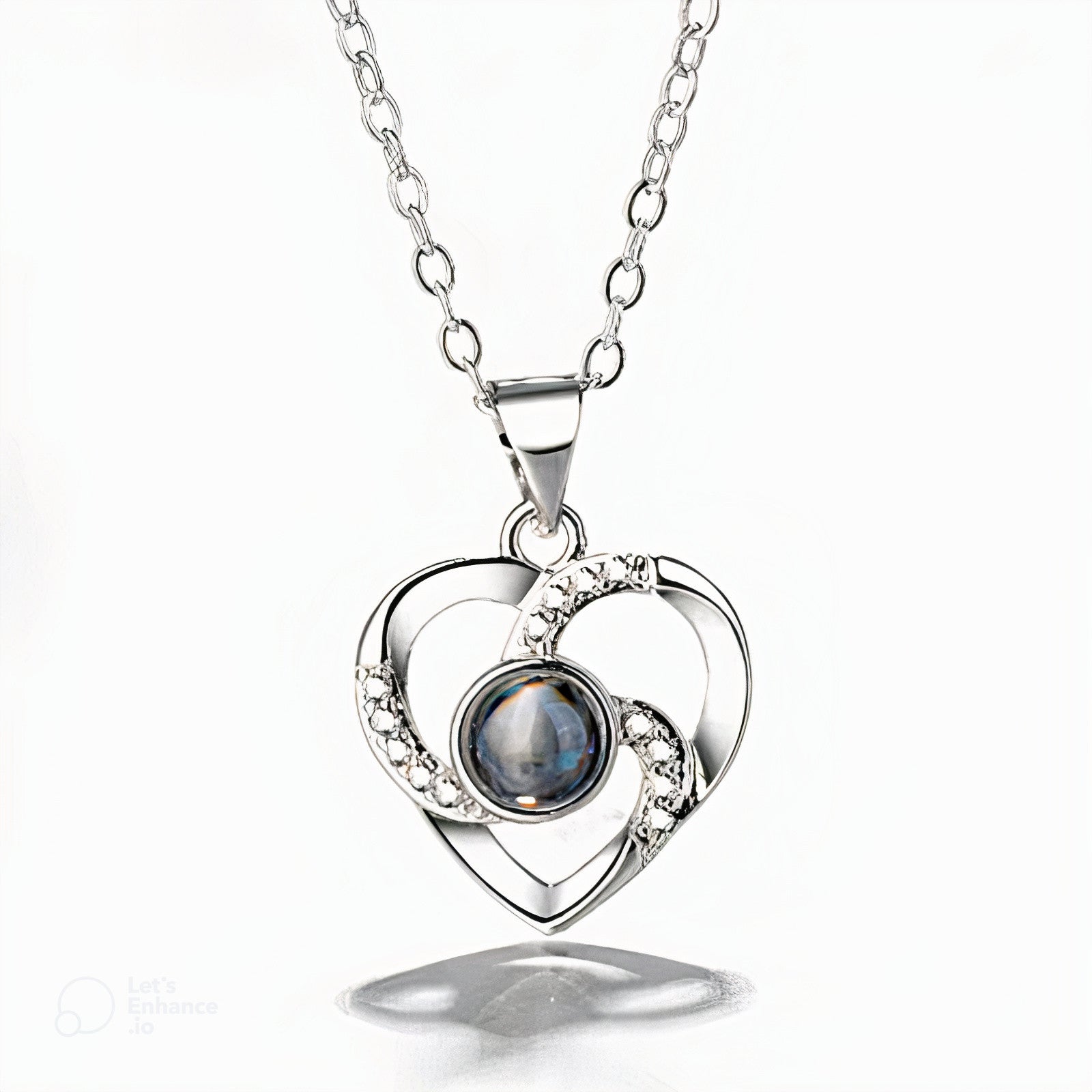 Heart Colorful Photo Projection Necklace