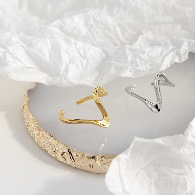 Wave Ring Sterling Silver - Adjustable
