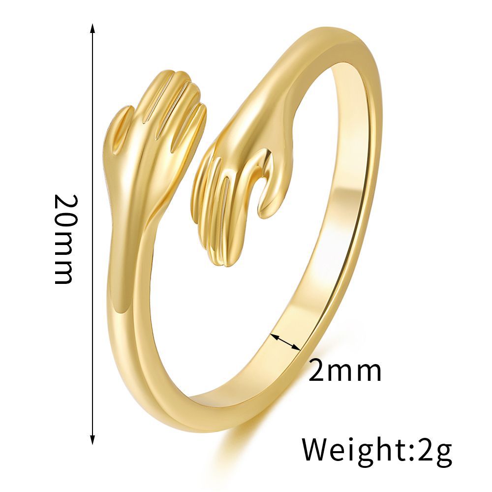 Gold Hug Ring - 925 Sterling Silver