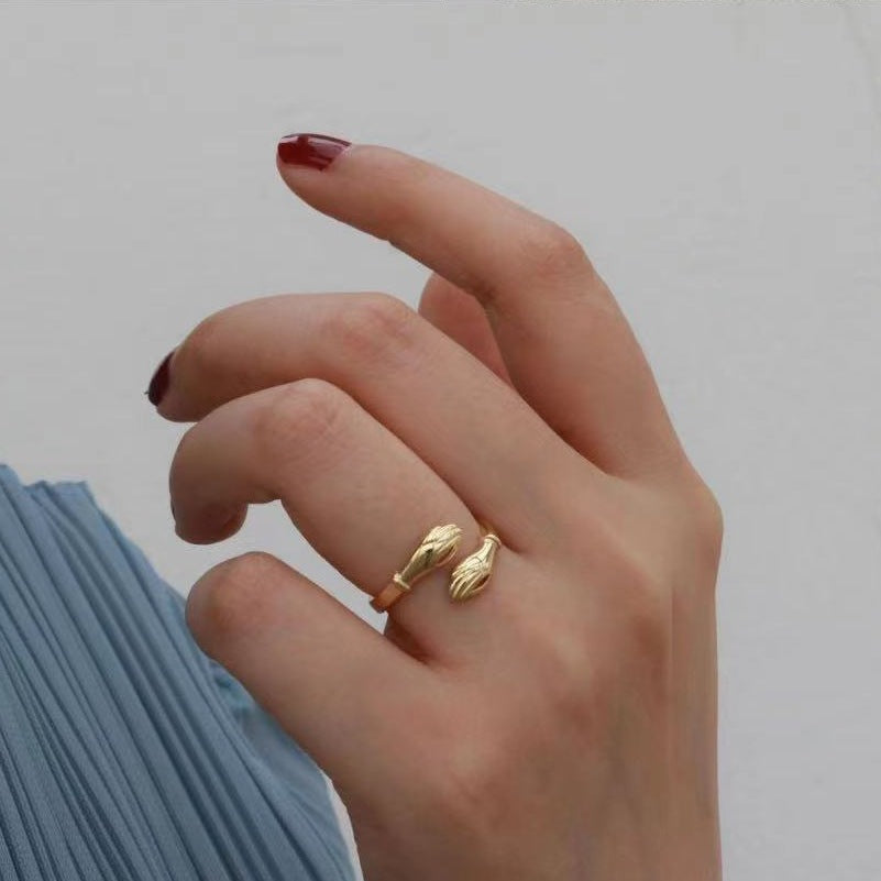 Gold Hug Ring - 925 Sterling Silver