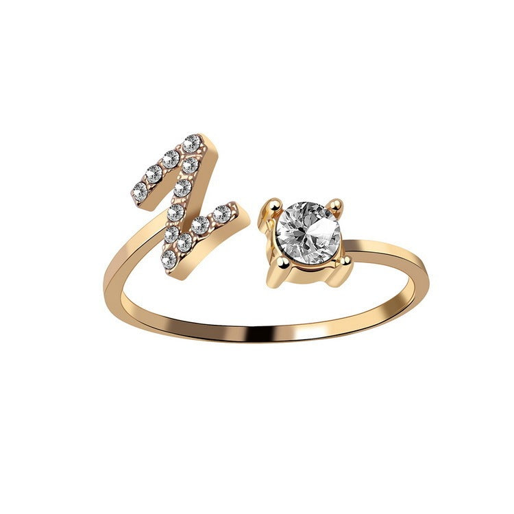 Adjustable Ring with Letter