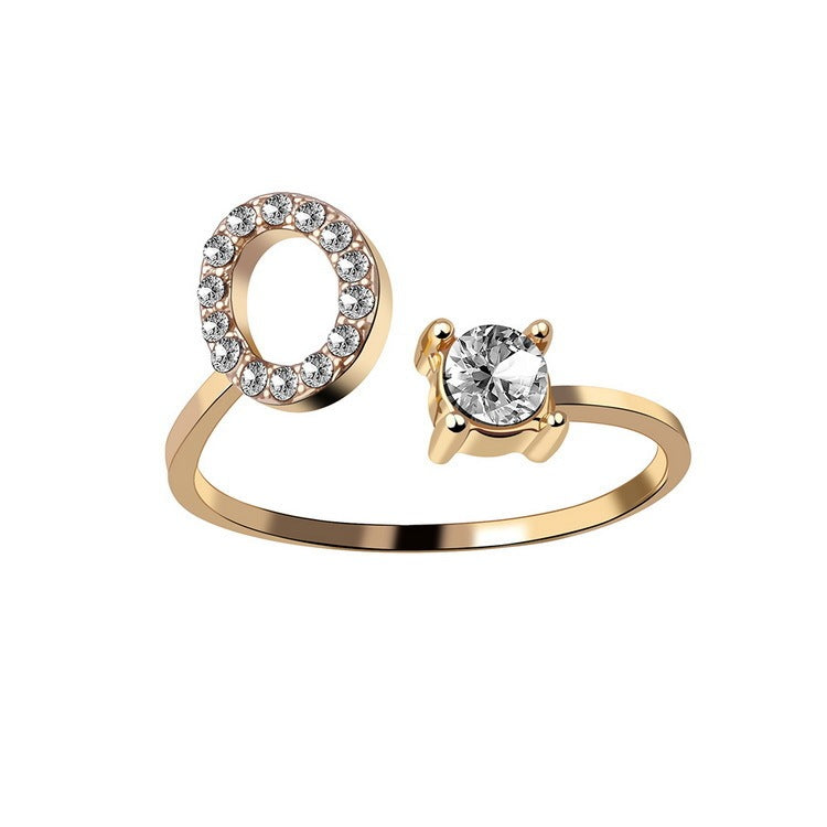 Adjustable Ring with Letter