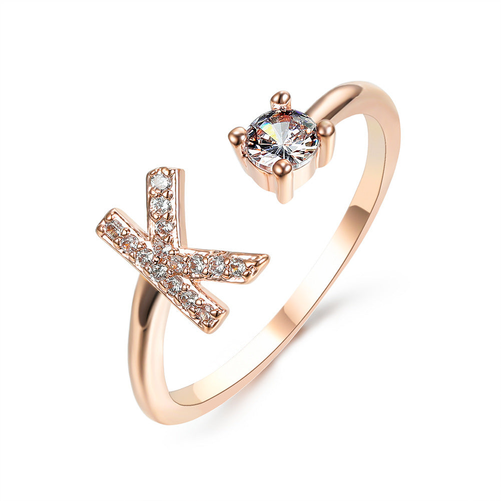 Adjustable Ring with Letter