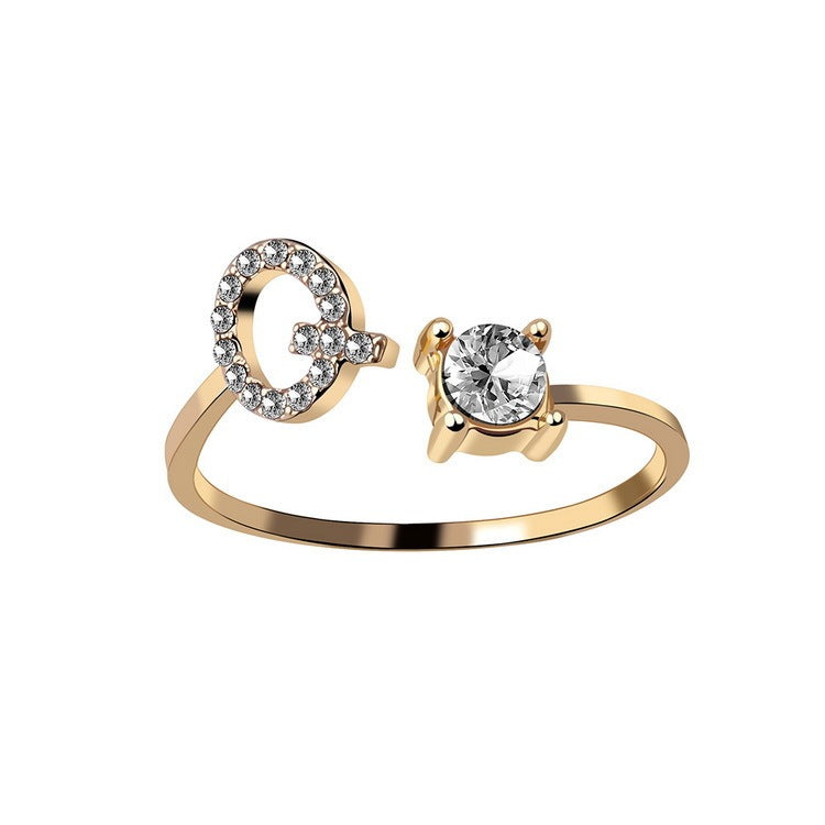 Adjustable Ring with Letter