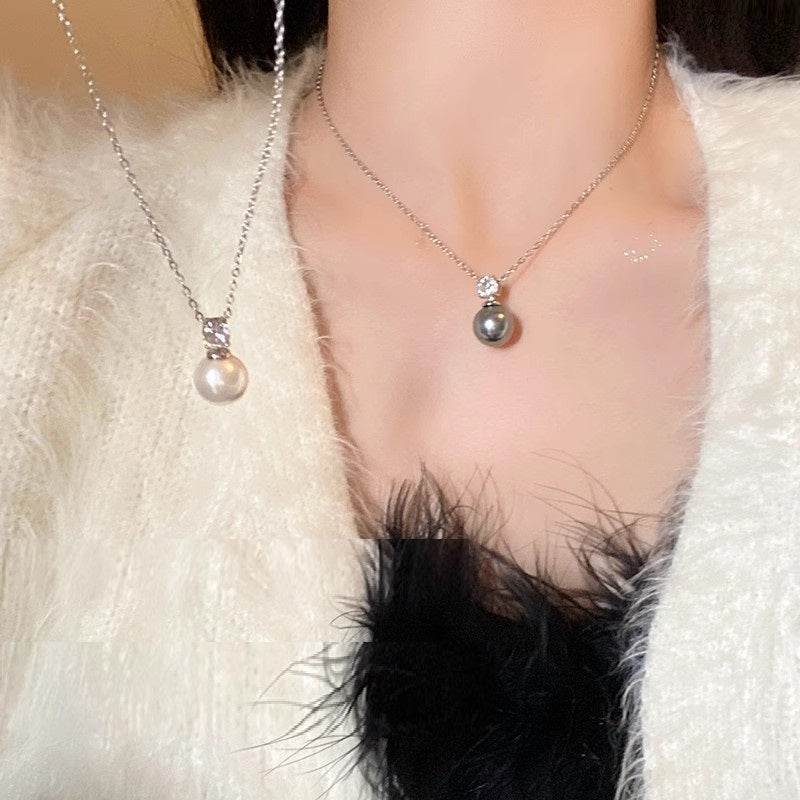 White Pendant Necklace - Zircon Jewelry