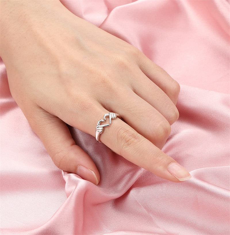 Finger Heart Claddagh Ring For Women (Punk Gesture)