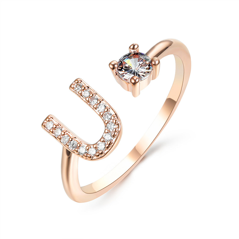 Adjustable Ring with Letter