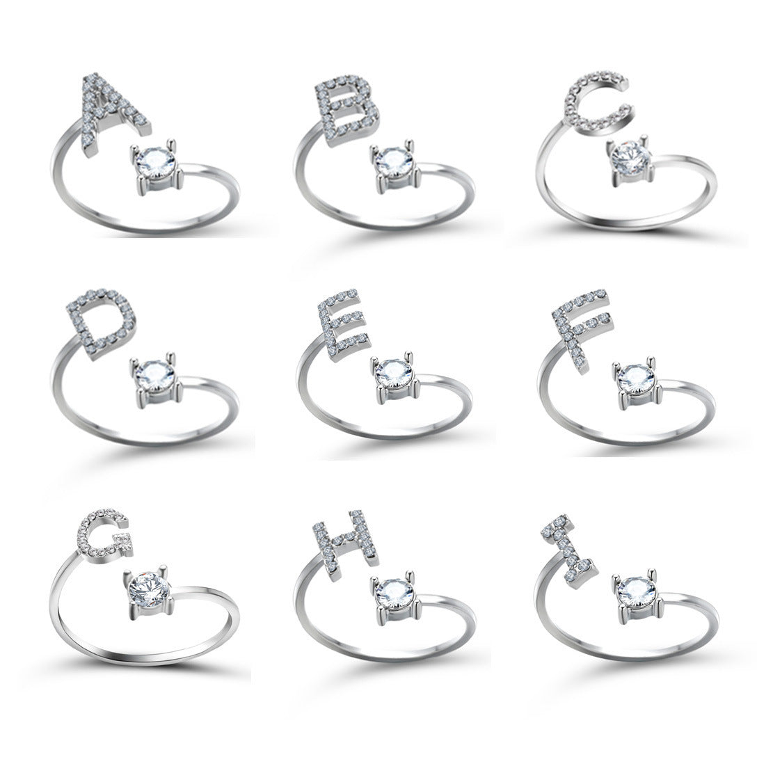 Adjustable Ring with Letter