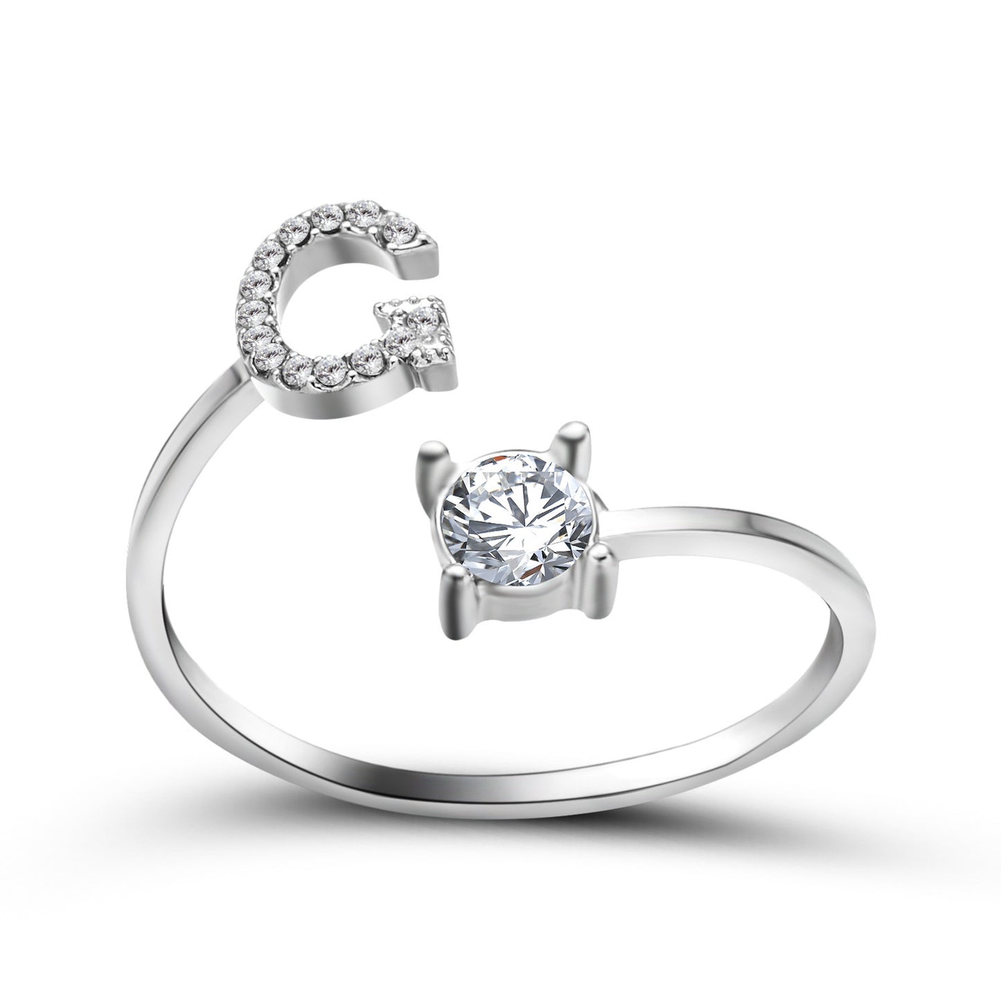 Adjustable Ring with Letter