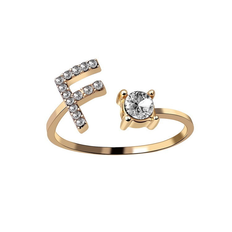 Adjustable Ring with Letter
