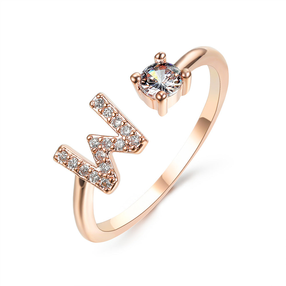 Adjustable Ring with Letter