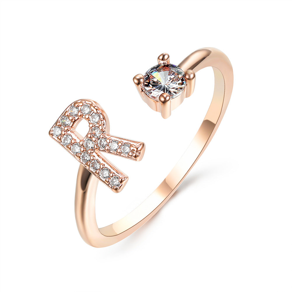 Adjustable Ring with Letter