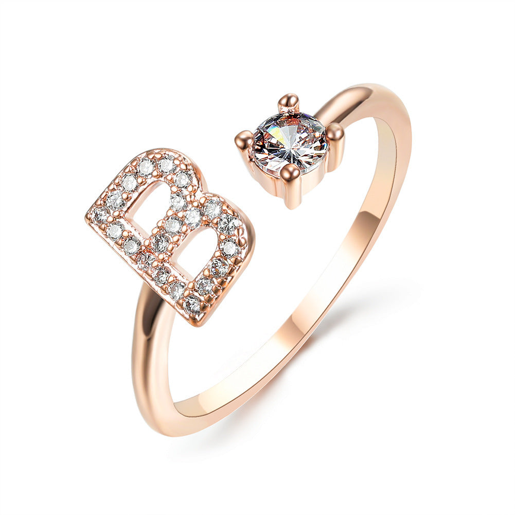 Adjustable Ring with Letter