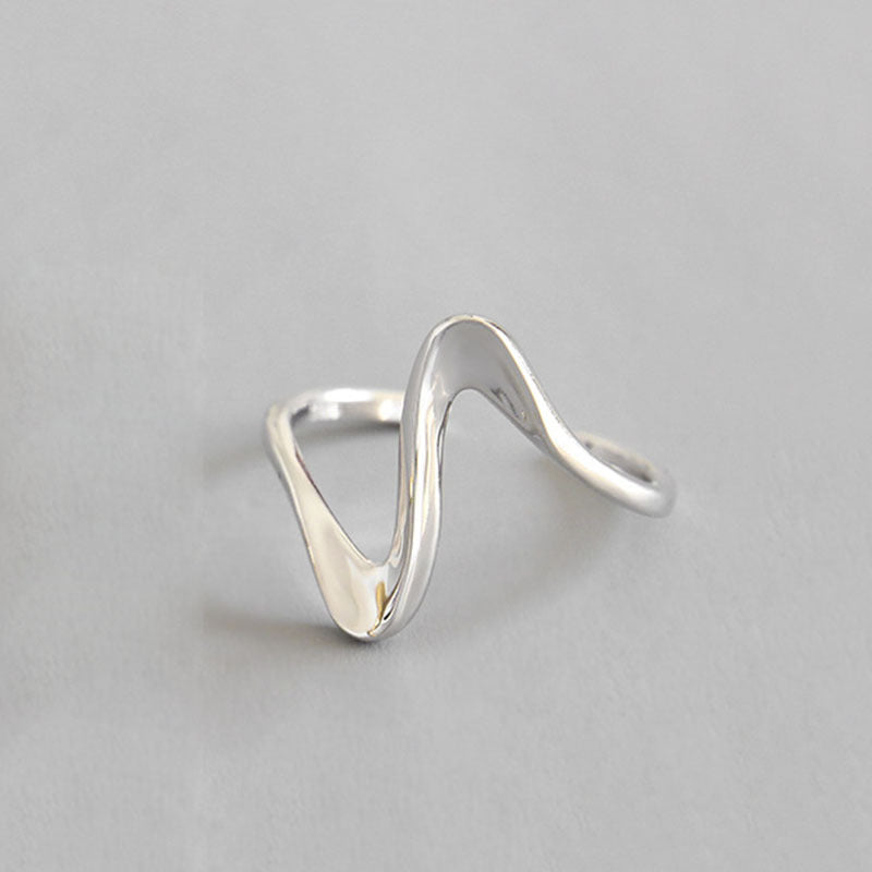 Wave Ring Sterling Silver - Adjustable