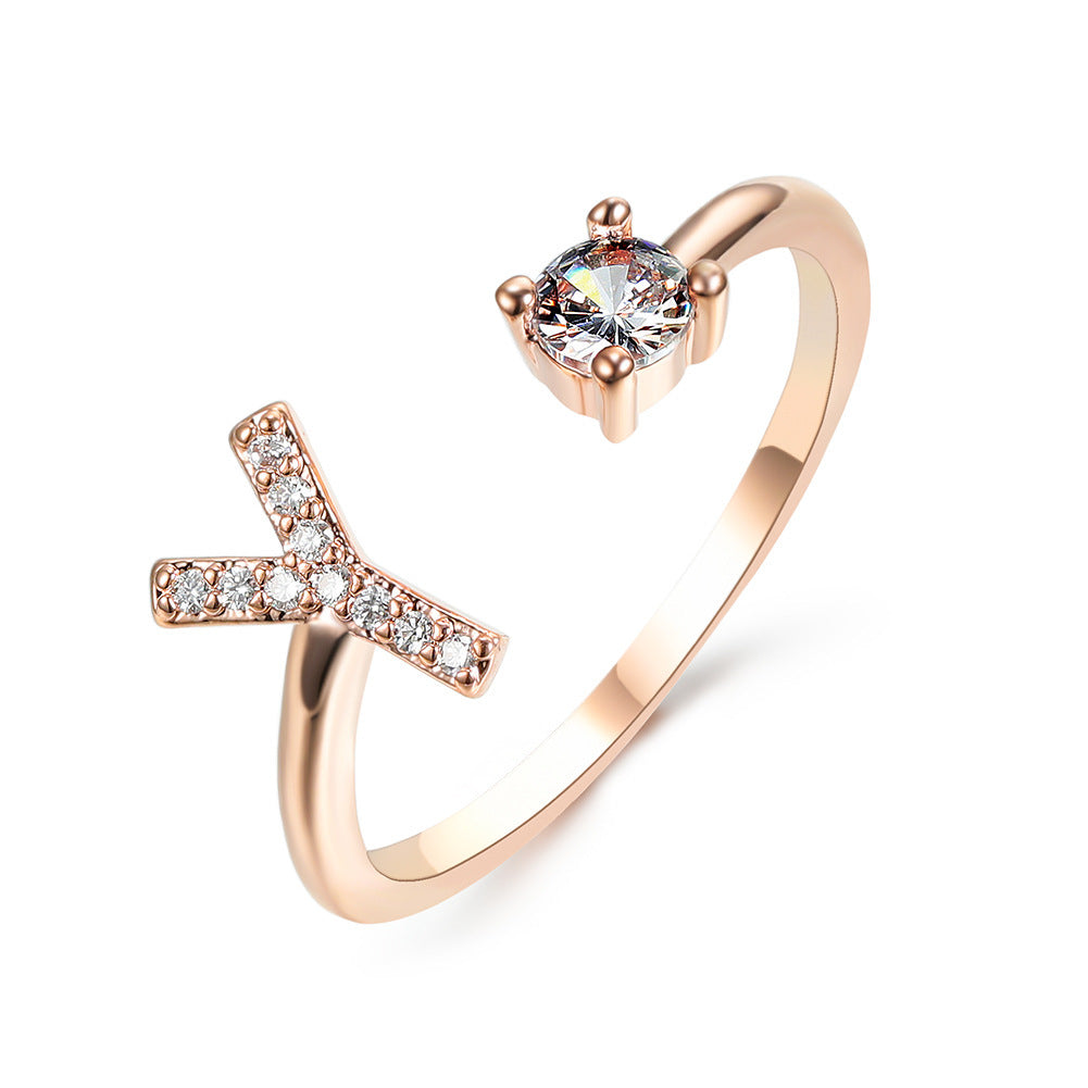 Adjustable Ring with Letter