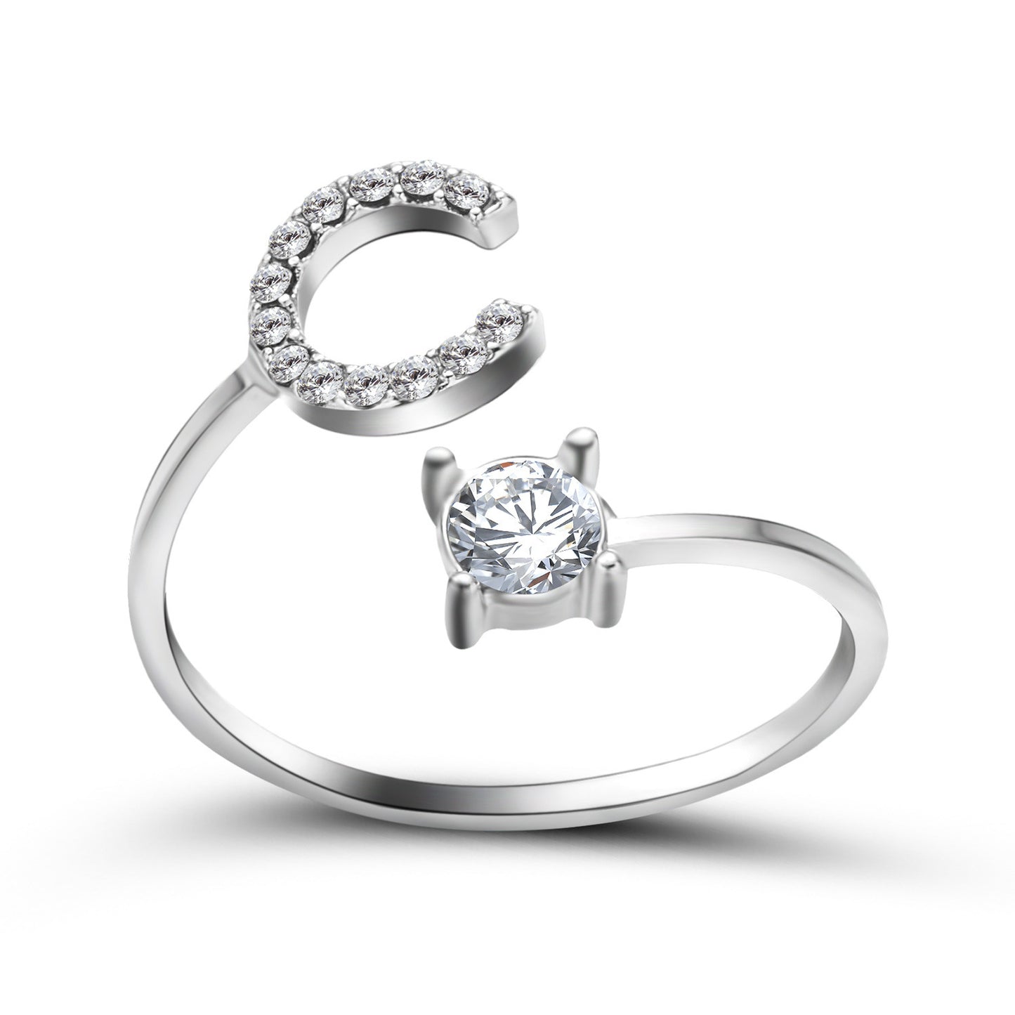 Adjustable Ring with Letter