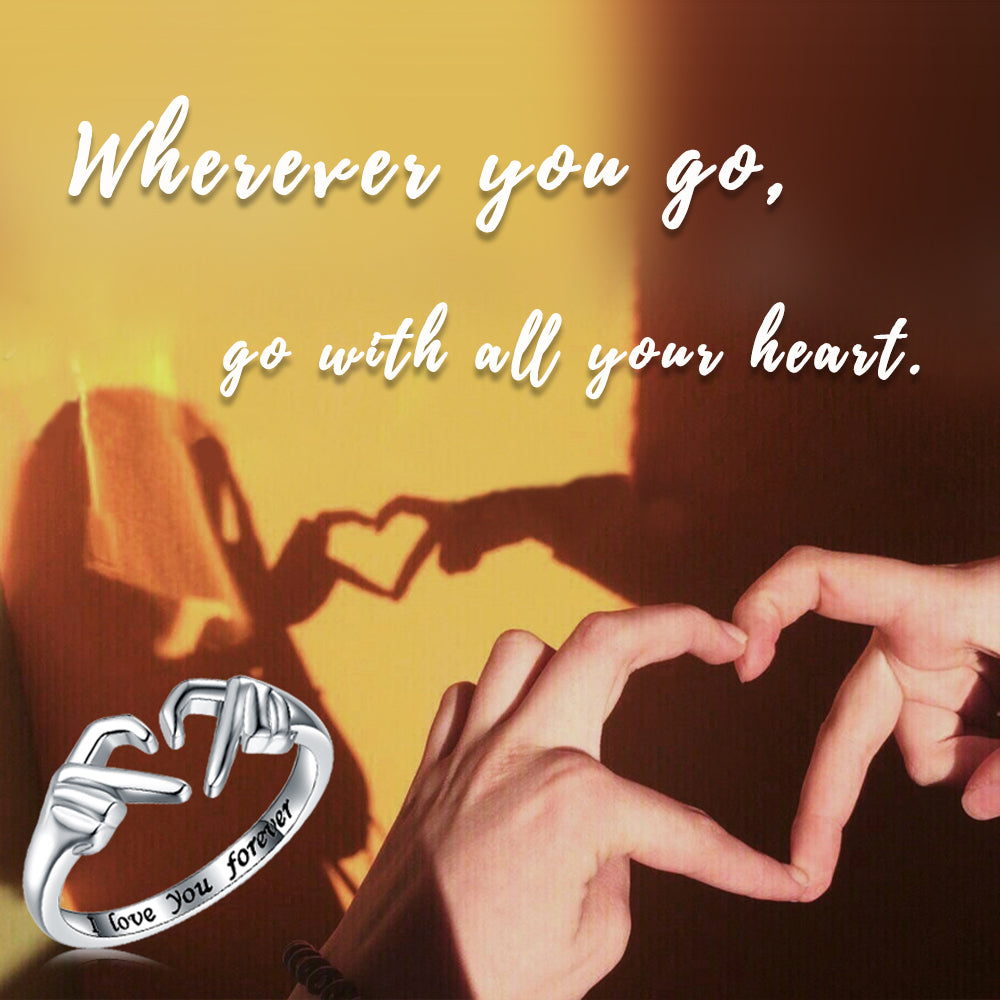 Finger Heart Claddagh Ring For Women (Punk Gesture)