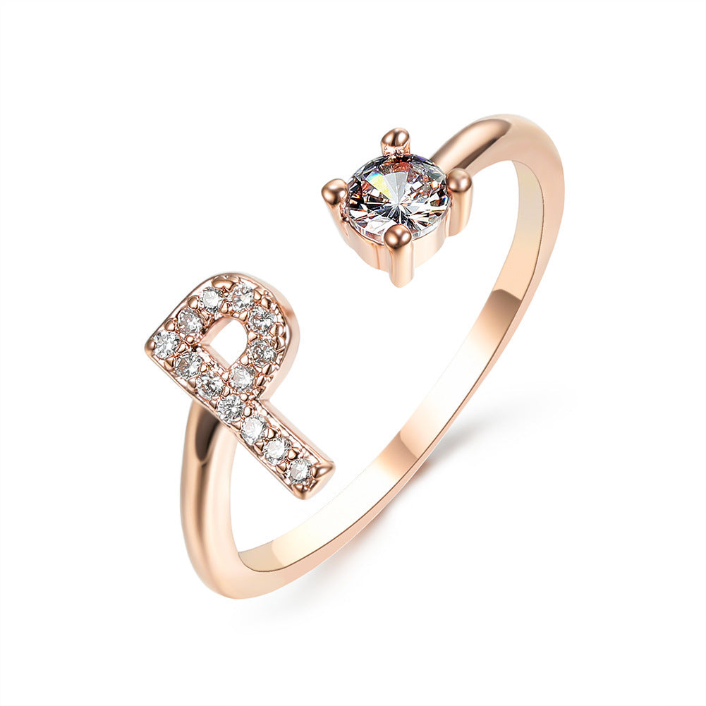 Adjustable Ring with Letter