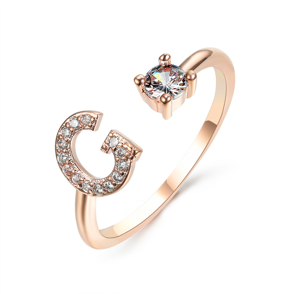 Adjustable Ring with Letter