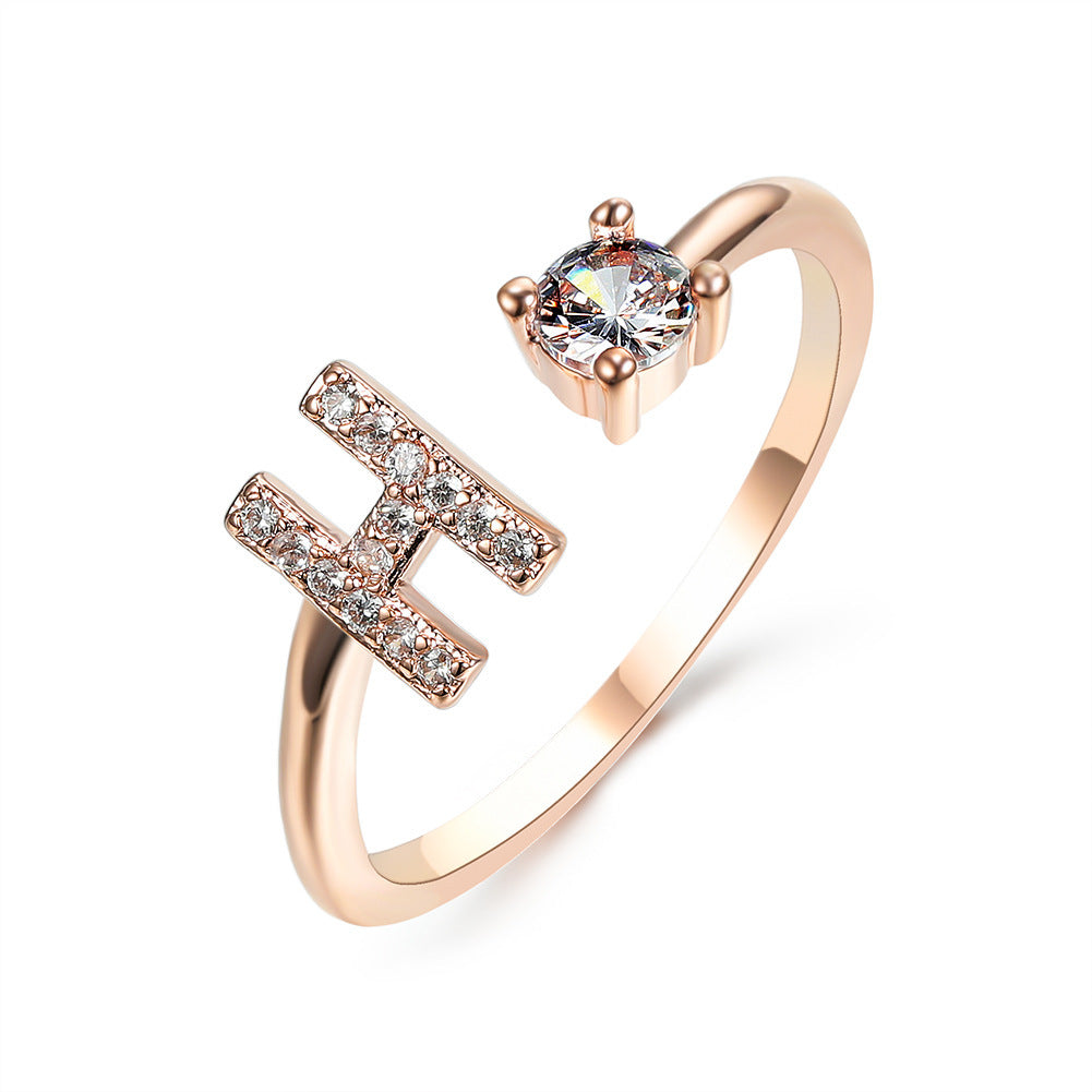 Adjustable Ring with Letter