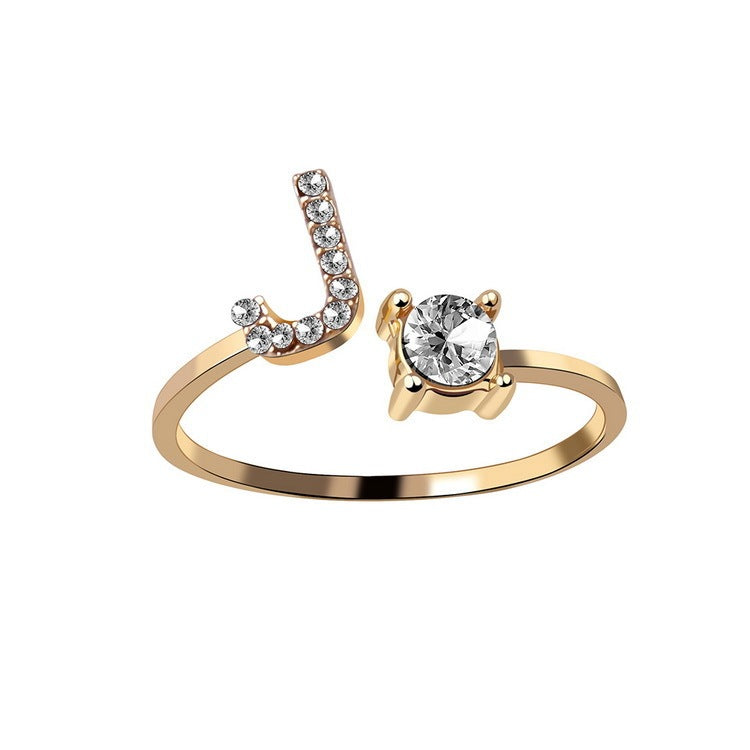 Adjustable Ring with Letter