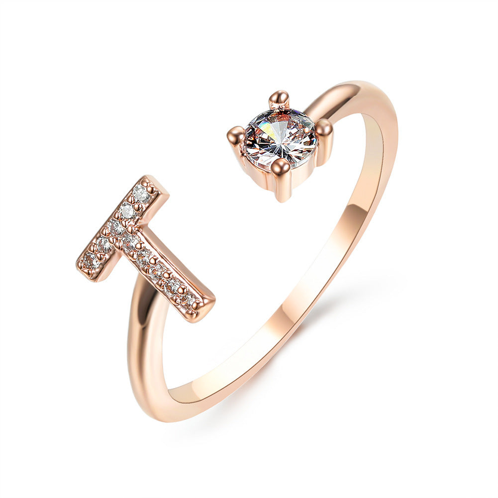 Adjustable Ring with Letter
