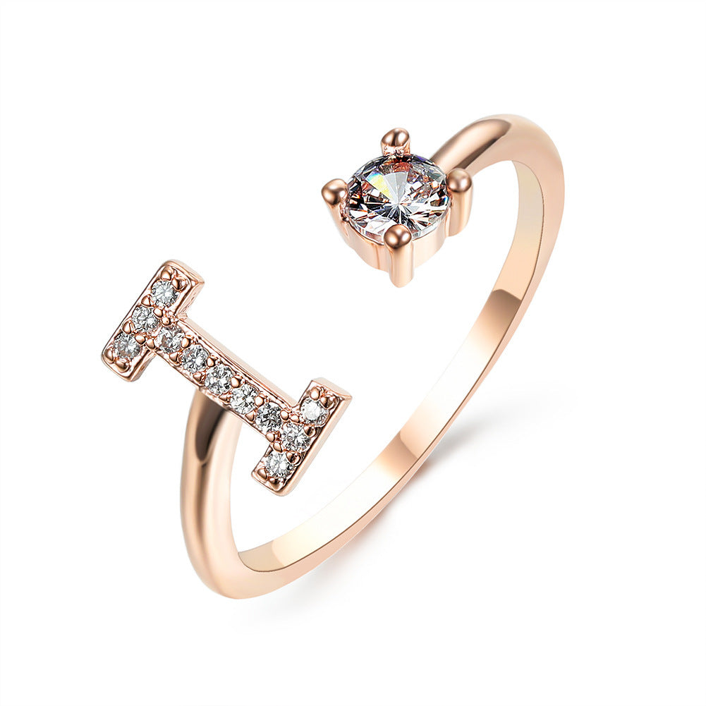 Adjustable Ring with Letter