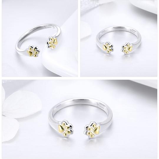 Adjustable Cat Paw Print Ring