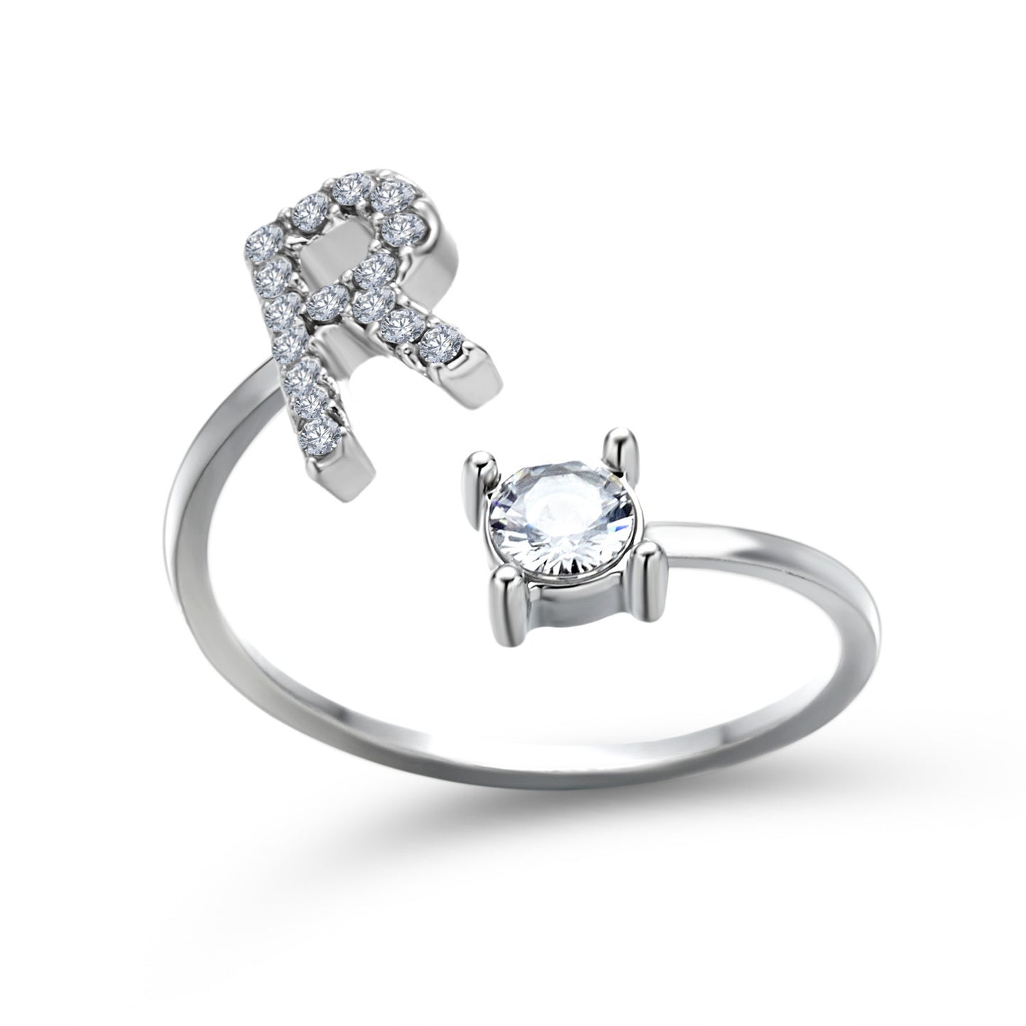 Adjustable Ring with Letter