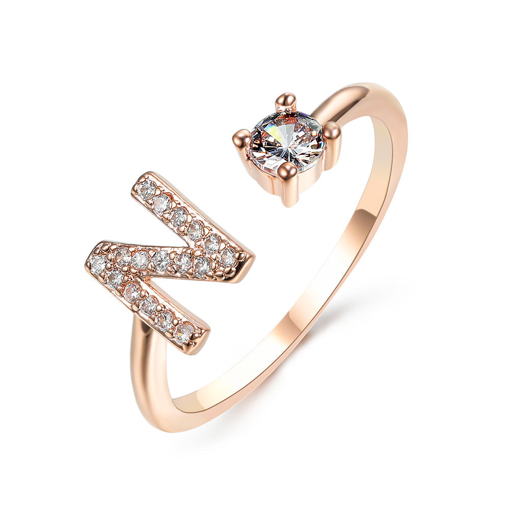 Adjustable Ring with Letter