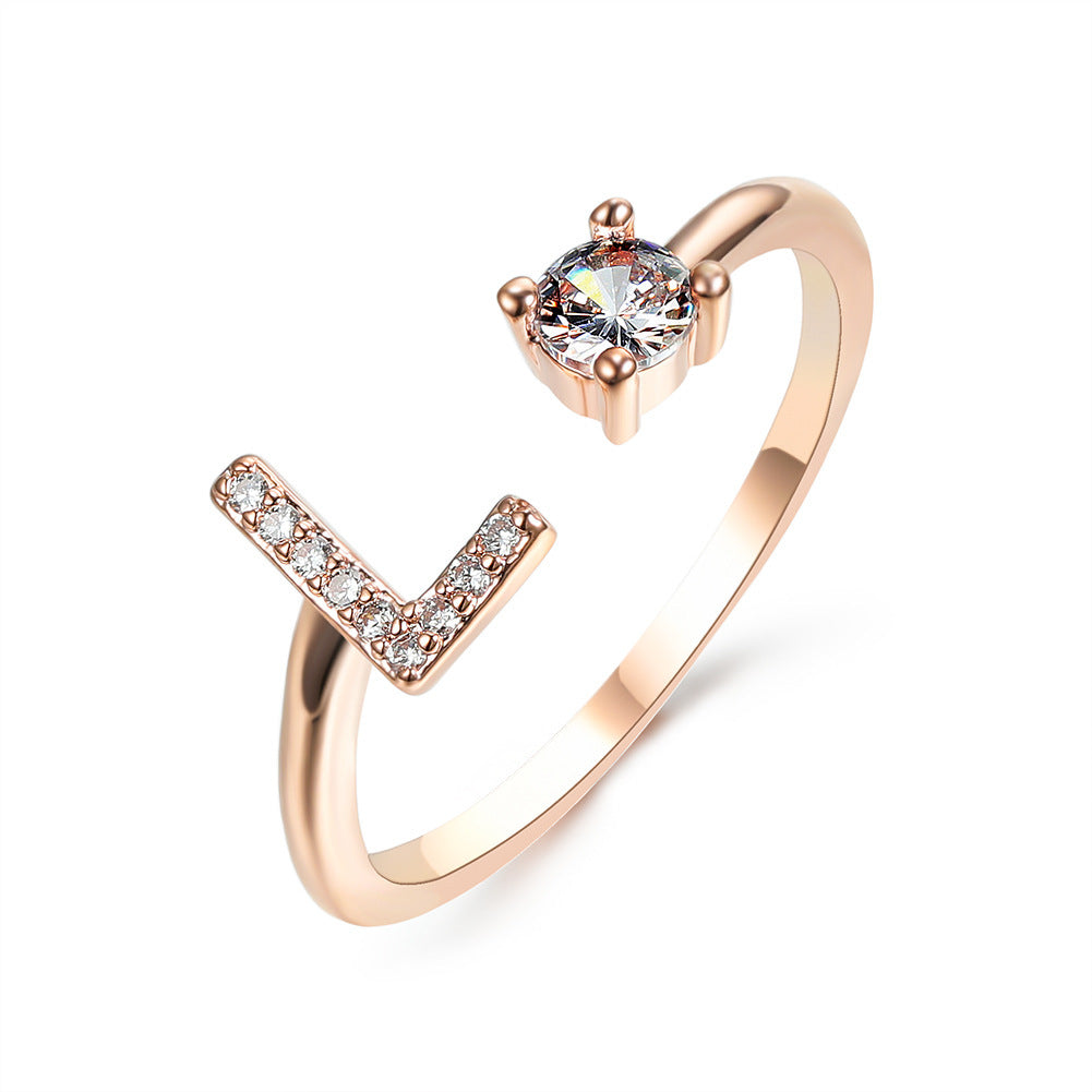 Adjustable Ring with Letter