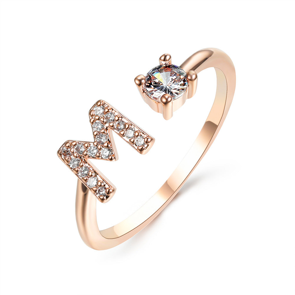 Adjustable Ring with Letter