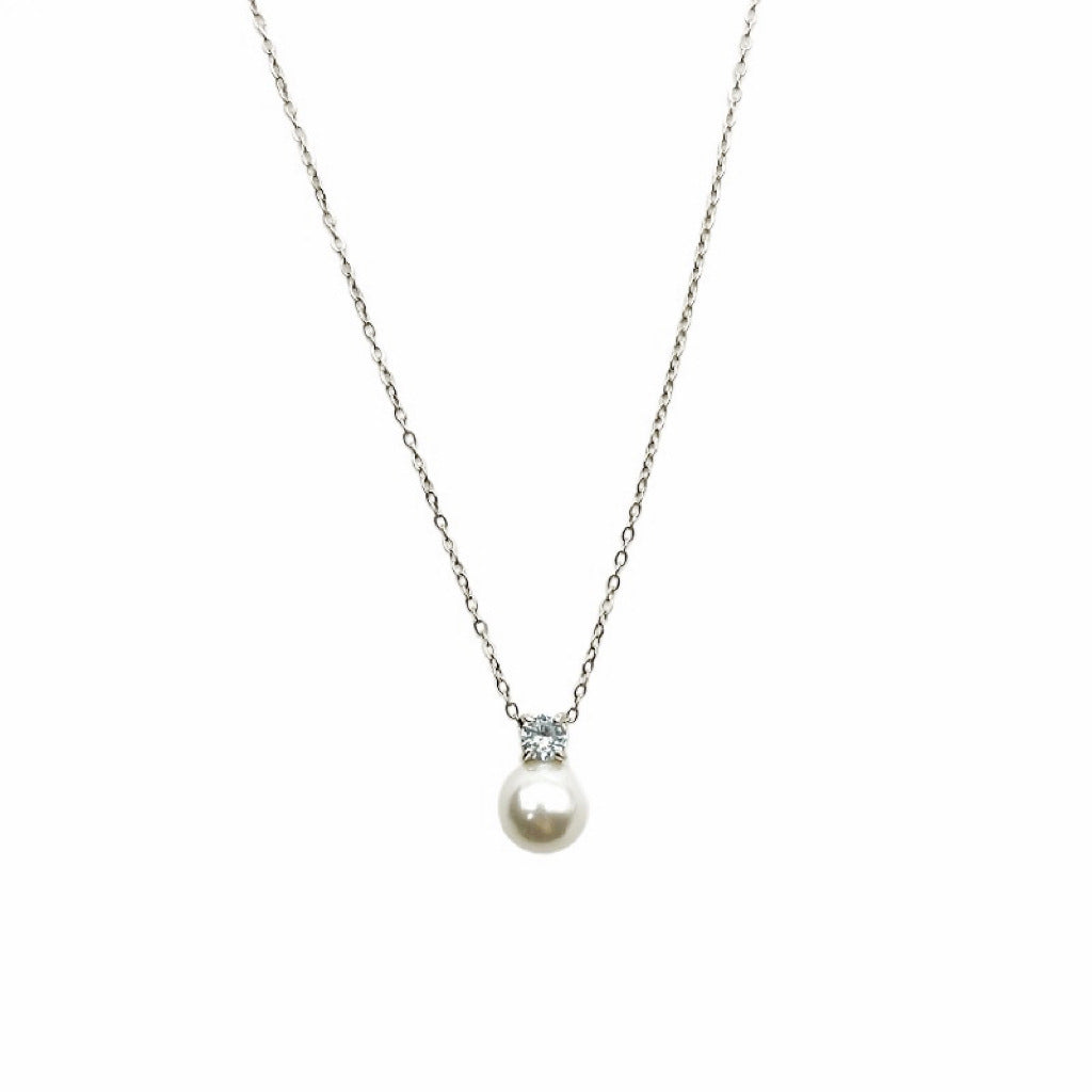 White Pendant Necklace - Zircon Jewelry