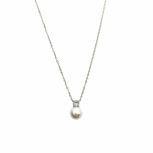 White Pendant Necklace - Zircon Jewelry