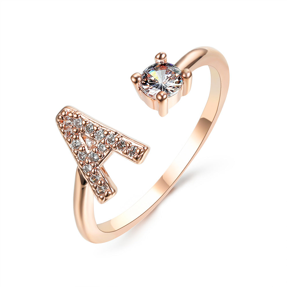 Adjustable Ring with Letter