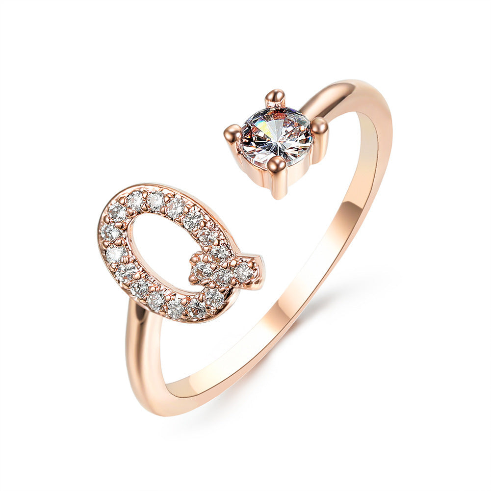 Adjustable Ring with Letter