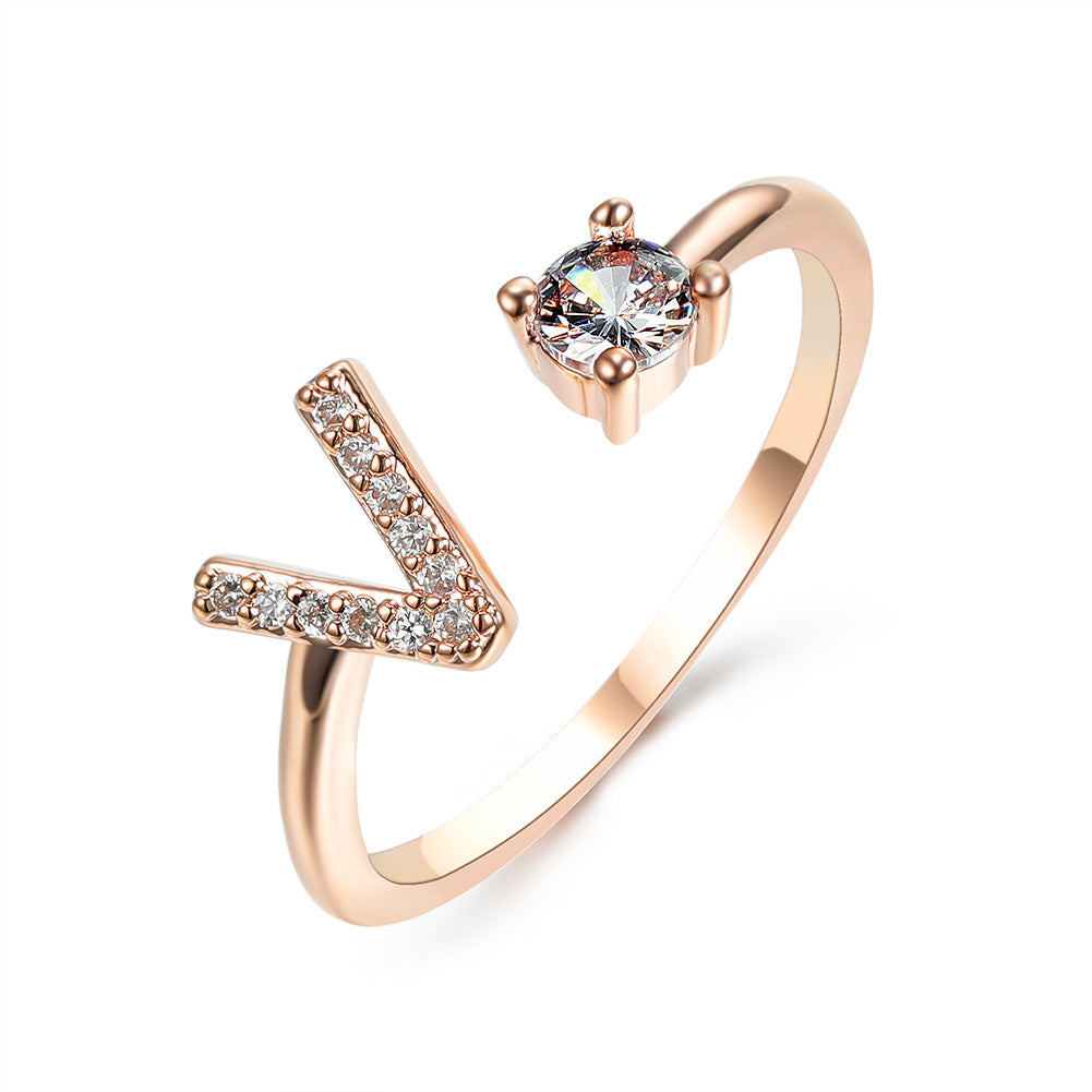 Adjustable Ring with Letter