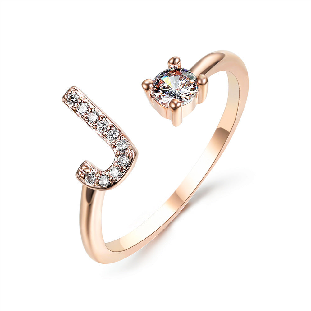 Adjustable Ring with Letter