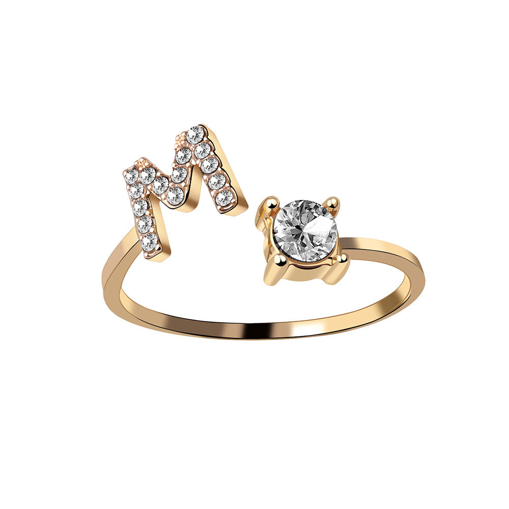 Adjustable Ring with Letter
