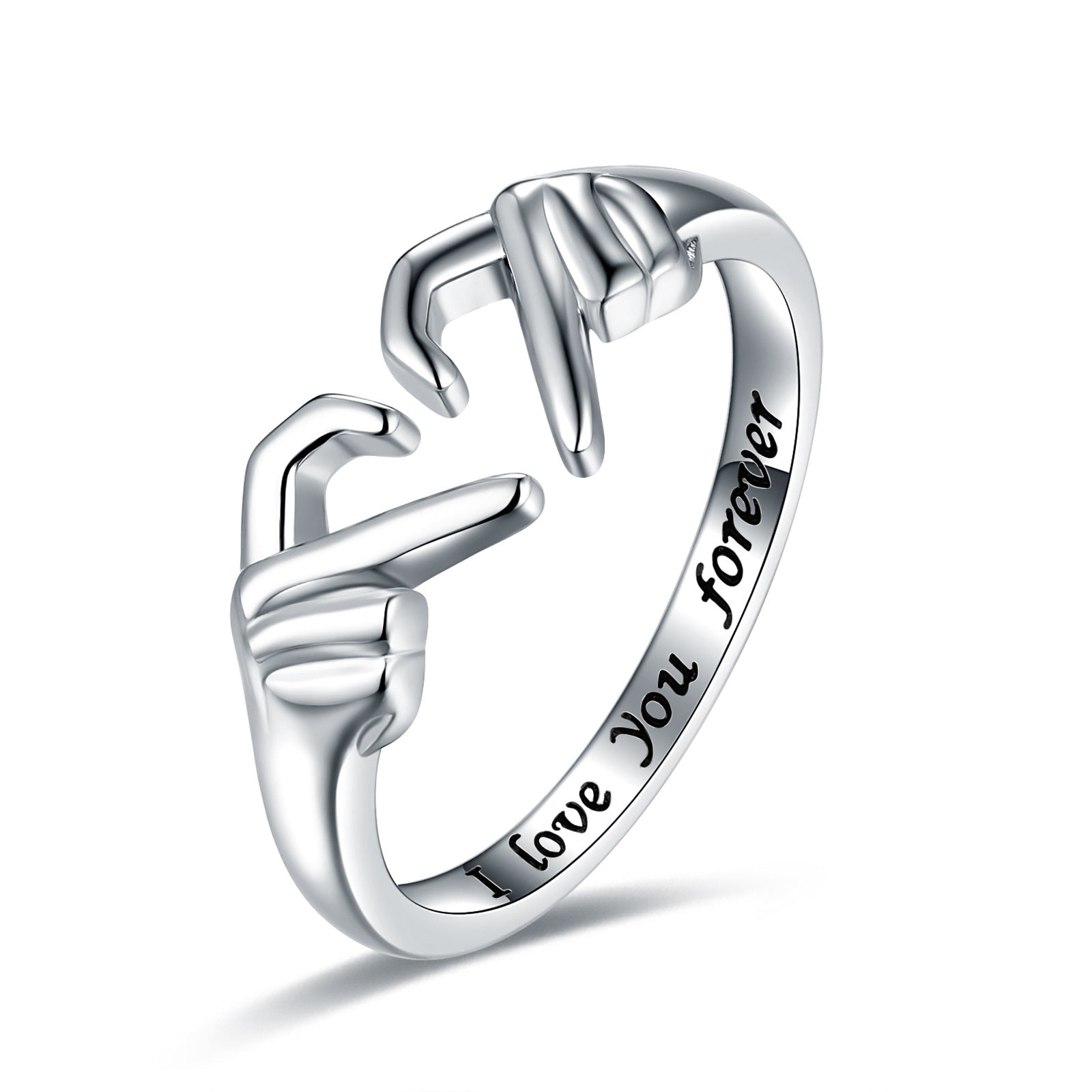 Finger Heart Claddagh Ring For Women (Punk Gesture)