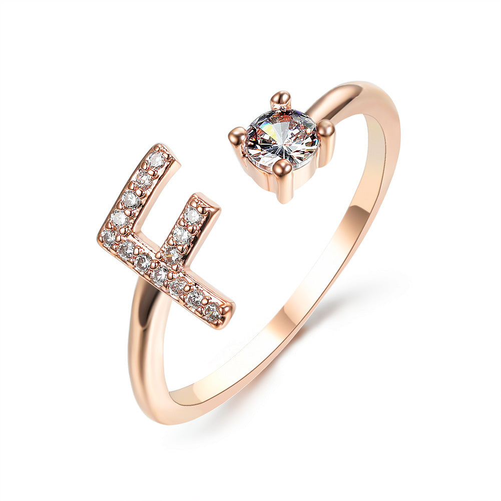 Adjustable Ring with Letter