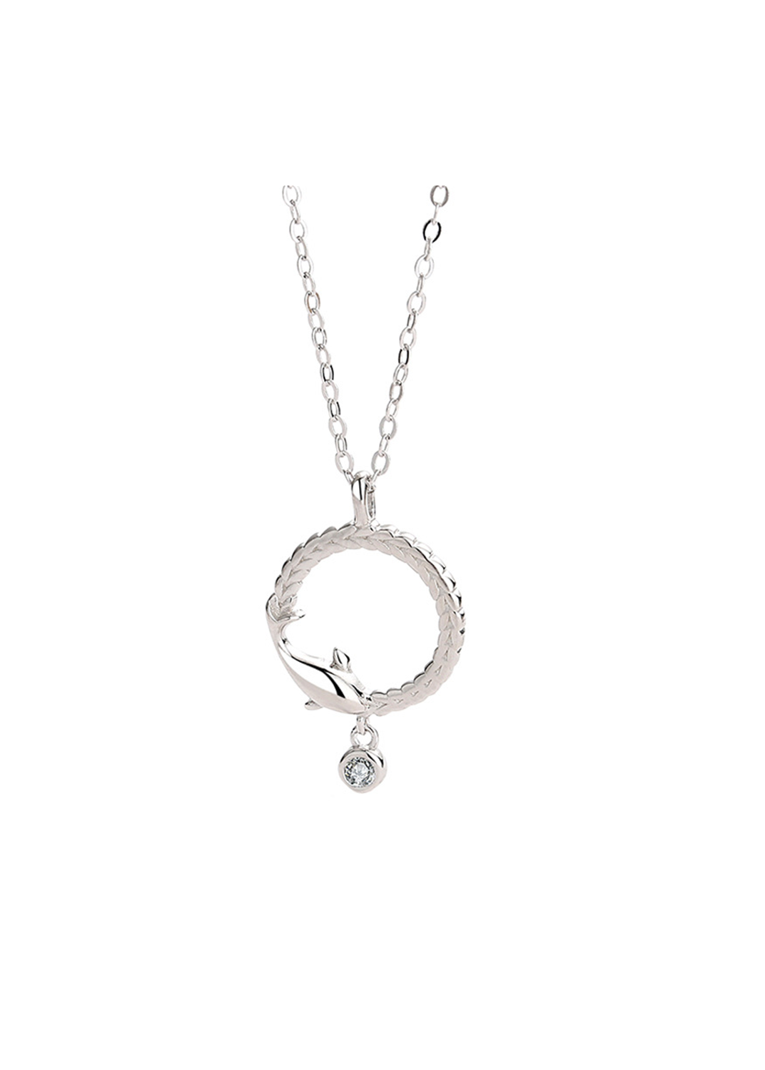 Couple Dolphin Shape Pendant Necklace
